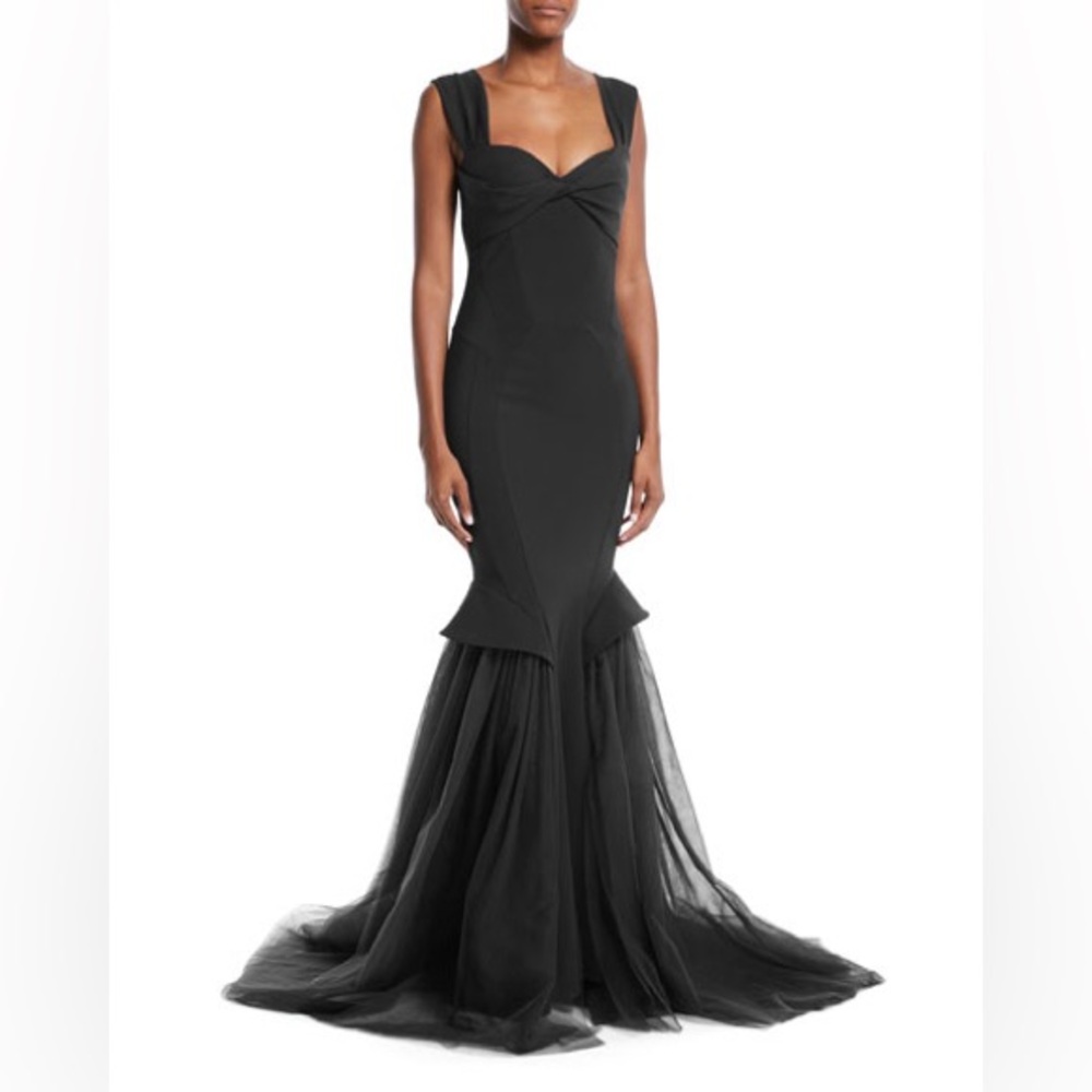 🖤 Chiara Boni La Petite Robe Grace Sweetheart Illusion Tulle Gown. size 44/8.